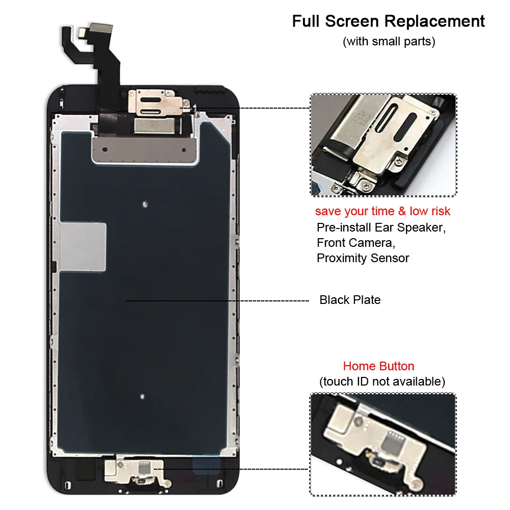 Для iPhone 6 S Plus ЖК-дисплей AAA Качество сенсорный экран дигитайзер полная сборка для