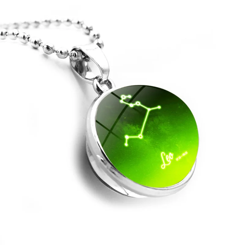 Ожерелье с 12 созвездиями двухсторонний стеклянный шар кабошон для кулона