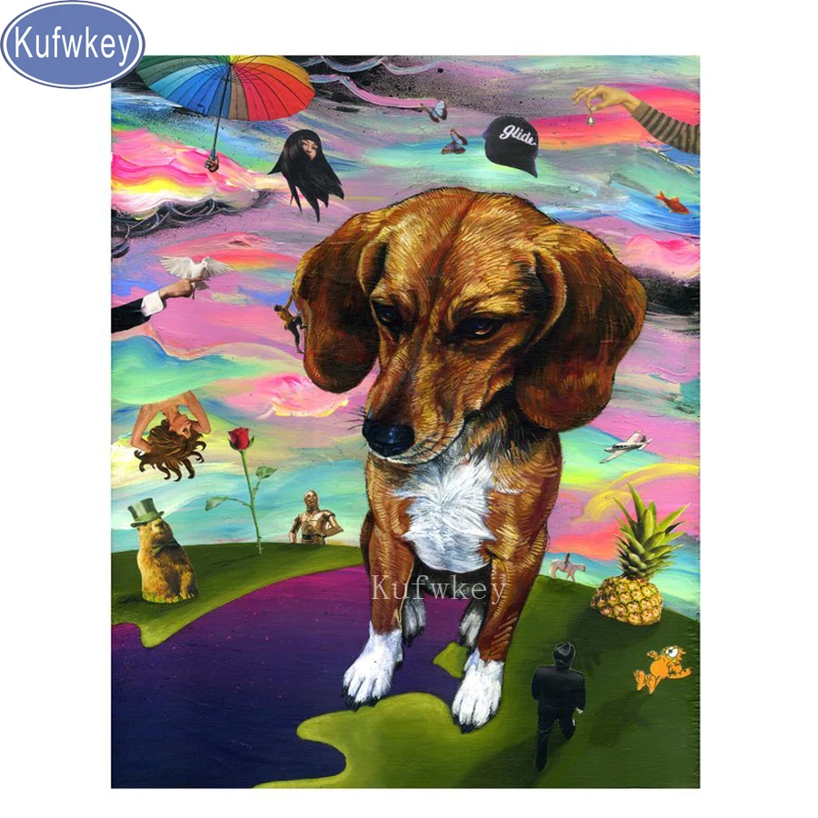 Алмазная живопись Beagle 5D алмазная вышивка сделай сам животное крестиком мозаика