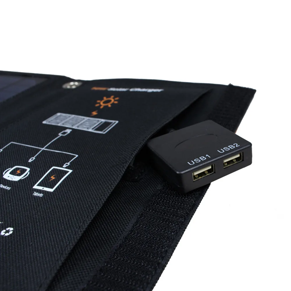 Складное зарядное устройство на солнечной батарее 11 Вт с двумя USB портами|solar panel