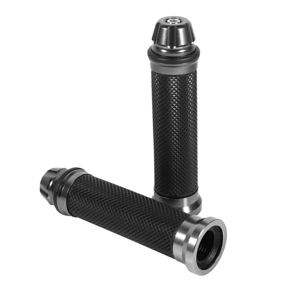 Резиновые ручки для мотоцикла кроссового велосипеда 7/8 дюйма 22 мм с алюминиевой заглушкой|Ручки мотоциклов|