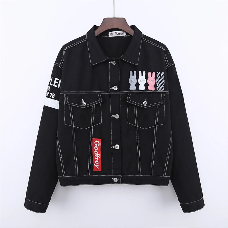 Новое поступление 2017 года Осенняя женская джинсовая куртка карманы украшения