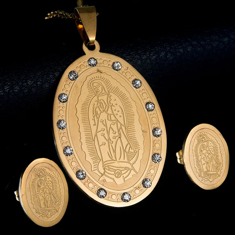 Ожерелье с овальным кулоном Nextvance Pray Virgin Mary религиозный горный хрусталь медаль
