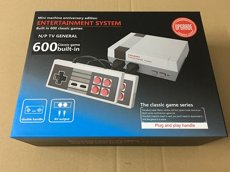 100 шт. мини ТВ Ручной игровой консоли для игр nes встроенный 600 с двойной геймпад PAL и