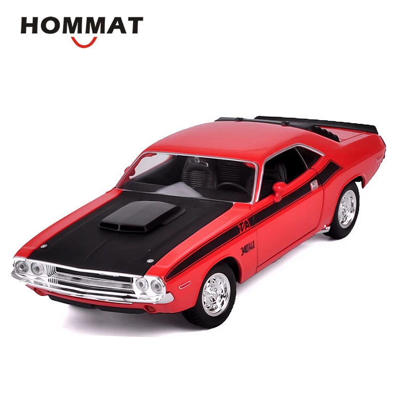 Hommate Simulation Welly 1:24 Scale 1970 Dodge Challenger T \ A Модель из сплава мышц литые игрушечные машинки Коллекционная модель автомобиля