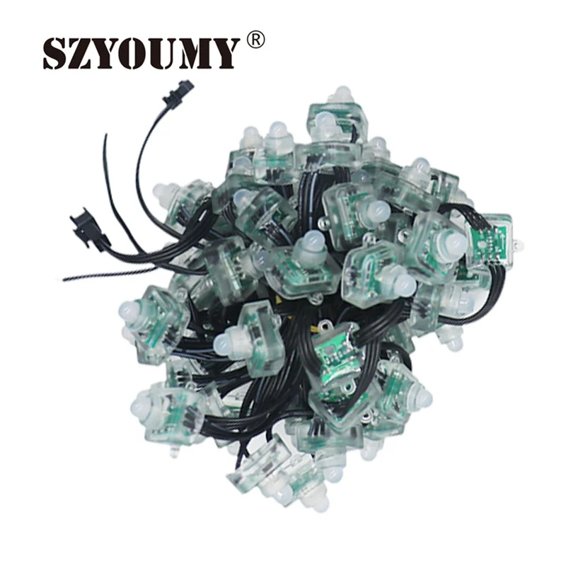 SZYOUMY DC 5 в 12 В WS2811 черный/RWB провод квадратные полноцветные RGB струны светодиодный