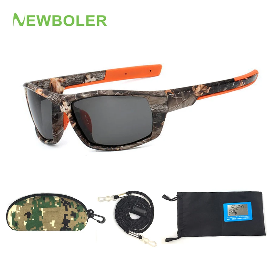 NEWBOLER, камуфляжные солнцезащитные очки, поляризованные очки для рыбалки, мужские очки для вождения, велоспорта, спортивные очки, oculos de sol, для рыбалки, снаряжение, мужские очки