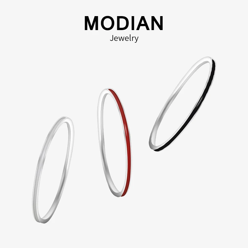 Modian новый стиль 100% Стерлинговое Серебро 925 Эмаль Очаровательные простые кольца