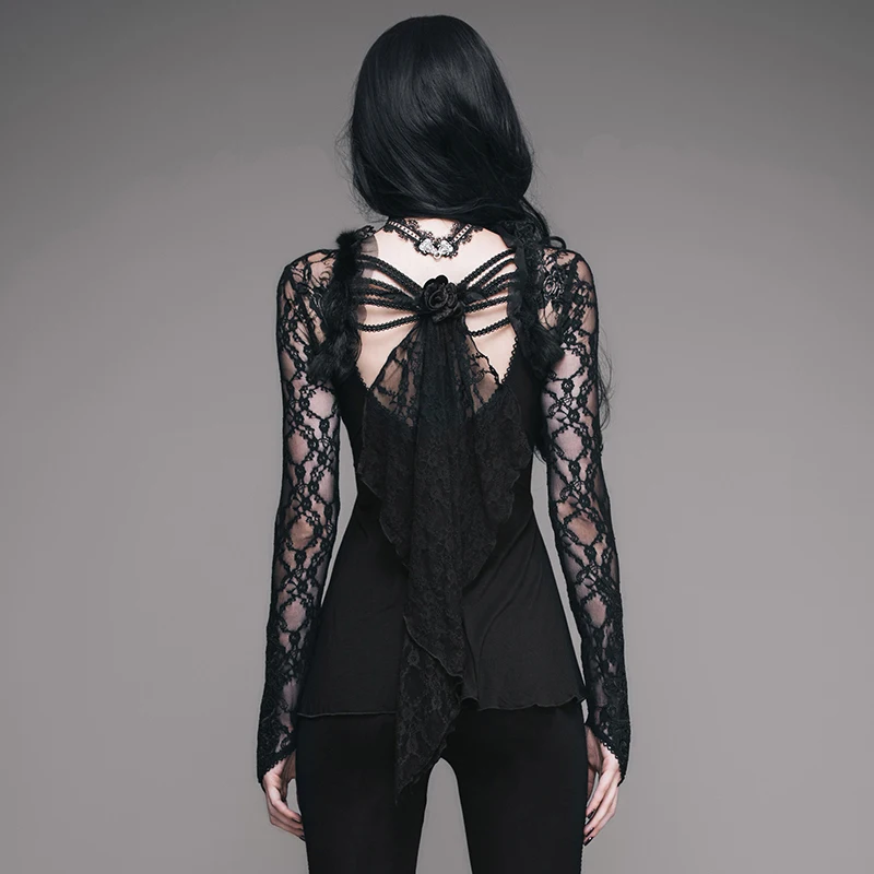Женские кружевные топы в стиле ретро черные|lace sleeve|black toplace sleeve top |