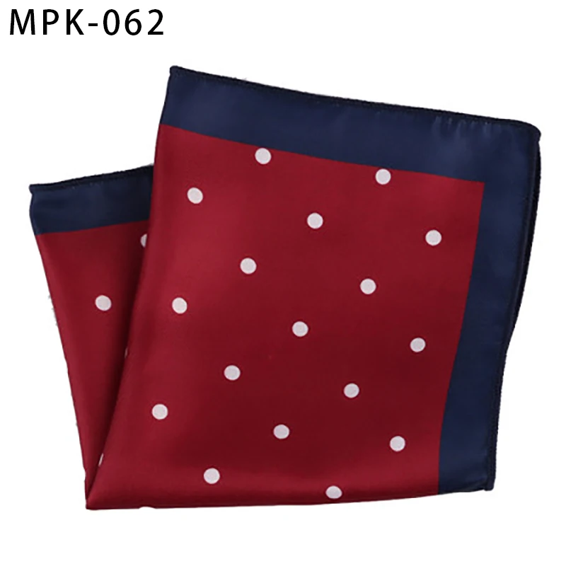 MPK-62 YISHLINE отличительный мужской модный мужской Карманный платок квадратный модный принт большой мужской Цветочный горошек мужской нагрудный платок для мужского костюма - Цвет: MPK-62