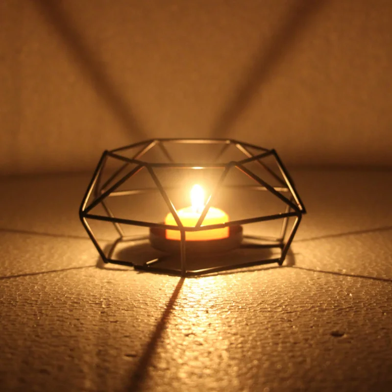 Classic European Style Diamond Wrought Iron Candlestick Creative Gift Crafts Candle Holder Home Decoration Ornaments Handmade | Дом и сад