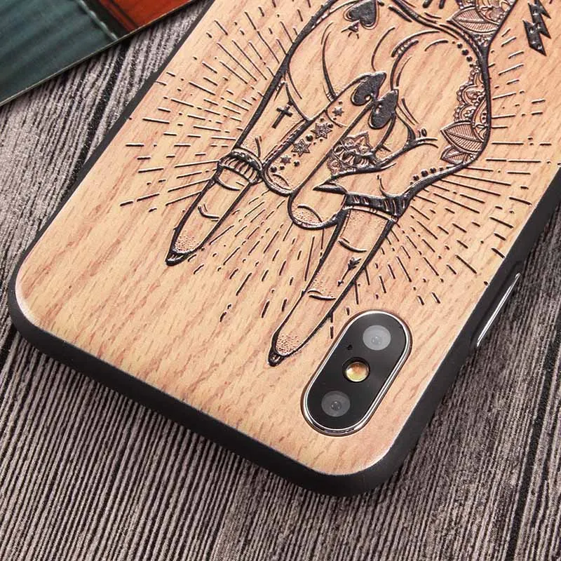 Kerzzil чехол для телефона iPhone X 8 7 Plus сова дерево зерна рельеф серии 6 6s винтажная