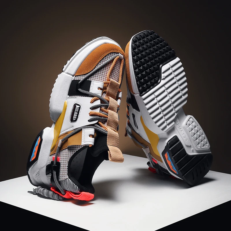 SUROM Summer New Men's Casual Shoes Breathable And Comfortable Lace Zapatos Hombre Sneakers Fashion Wild Mesh Sneaker | Обувь