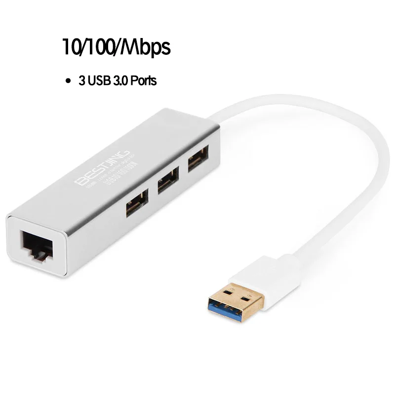 Bestjing 3 Порты USB 0 Ethernet Lan RJ45 сетевой адаптер многофункциональный концентратор