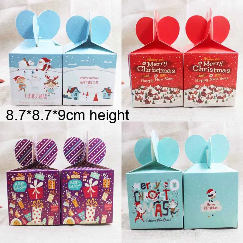 Различные стиль Merry коробка для рождественских подарков бумажное яблоко