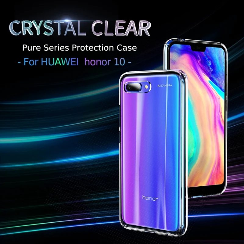 ROCK Slim чехол для телефона huawei Honor 10 ультра тонкий прозрачный мягкий кремний PC TPU
