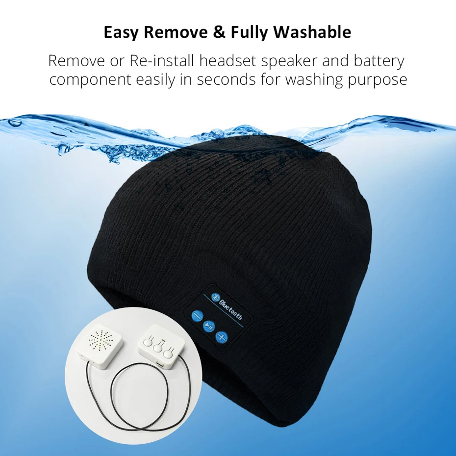 Беспроводной Bluetooth наушники музыка hat Smart шапки гарнитуры теплые шапочки зимняя