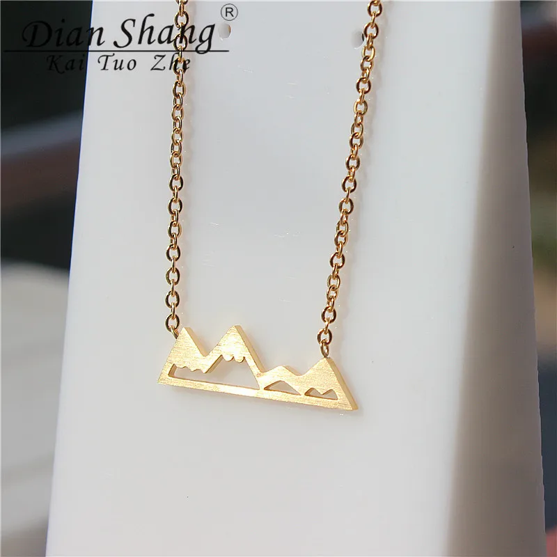 Dianshangkaituozhe Minimalist Mountain Ring Necklace With Earrings Set Jewelry For Women Gold/Silver Plated Wedding | Украшения и