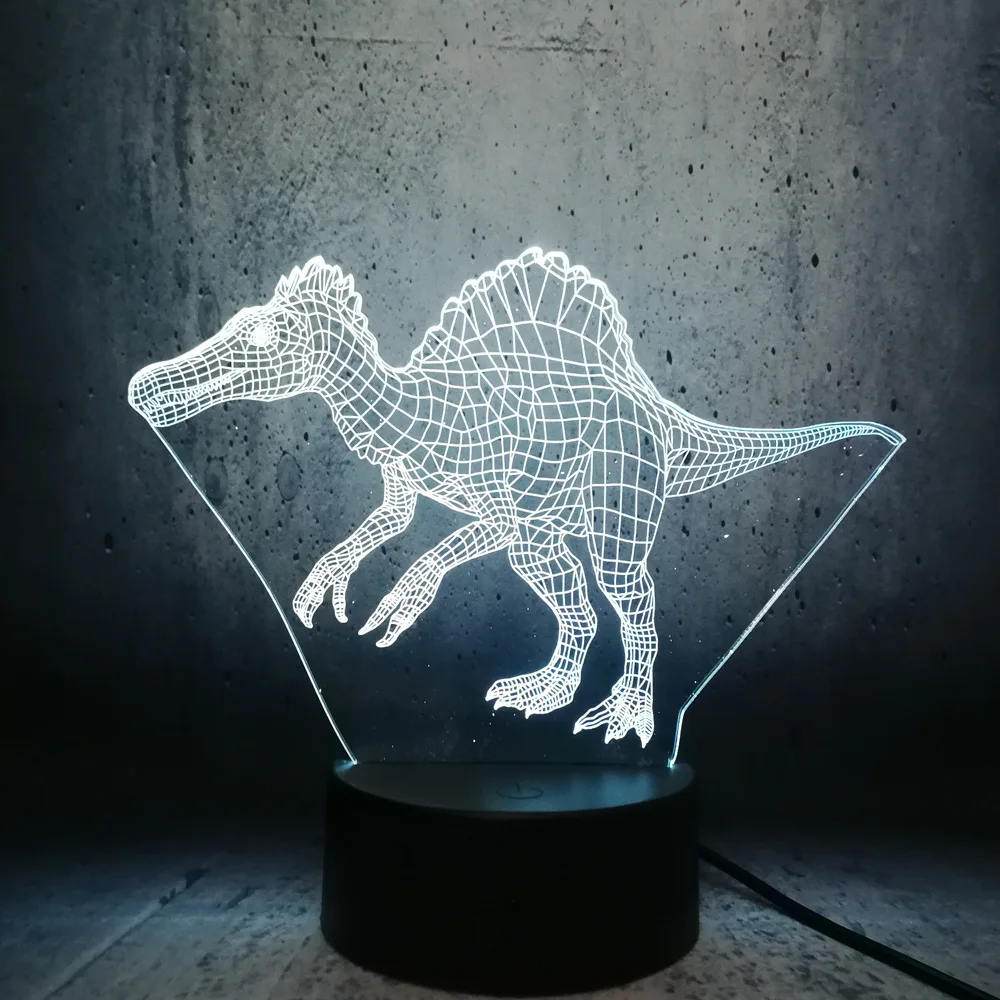 Jurassic park Dinosaur 3D USB LED Lamp Spinosaurus Figure Light Colorful Decoration Night lava Toy Animal movie fans | Лампы и