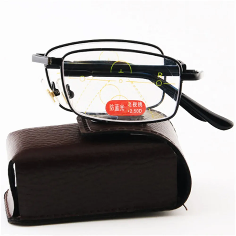 Lentes De Lectura Clara Vida складные очки для чтения портативные складные стеклянные очки с чехол для мужчин и женщин+ 1,5+ 2+ 2,5+ 3+ 3,5+ 4 - Цвет оправы: Black