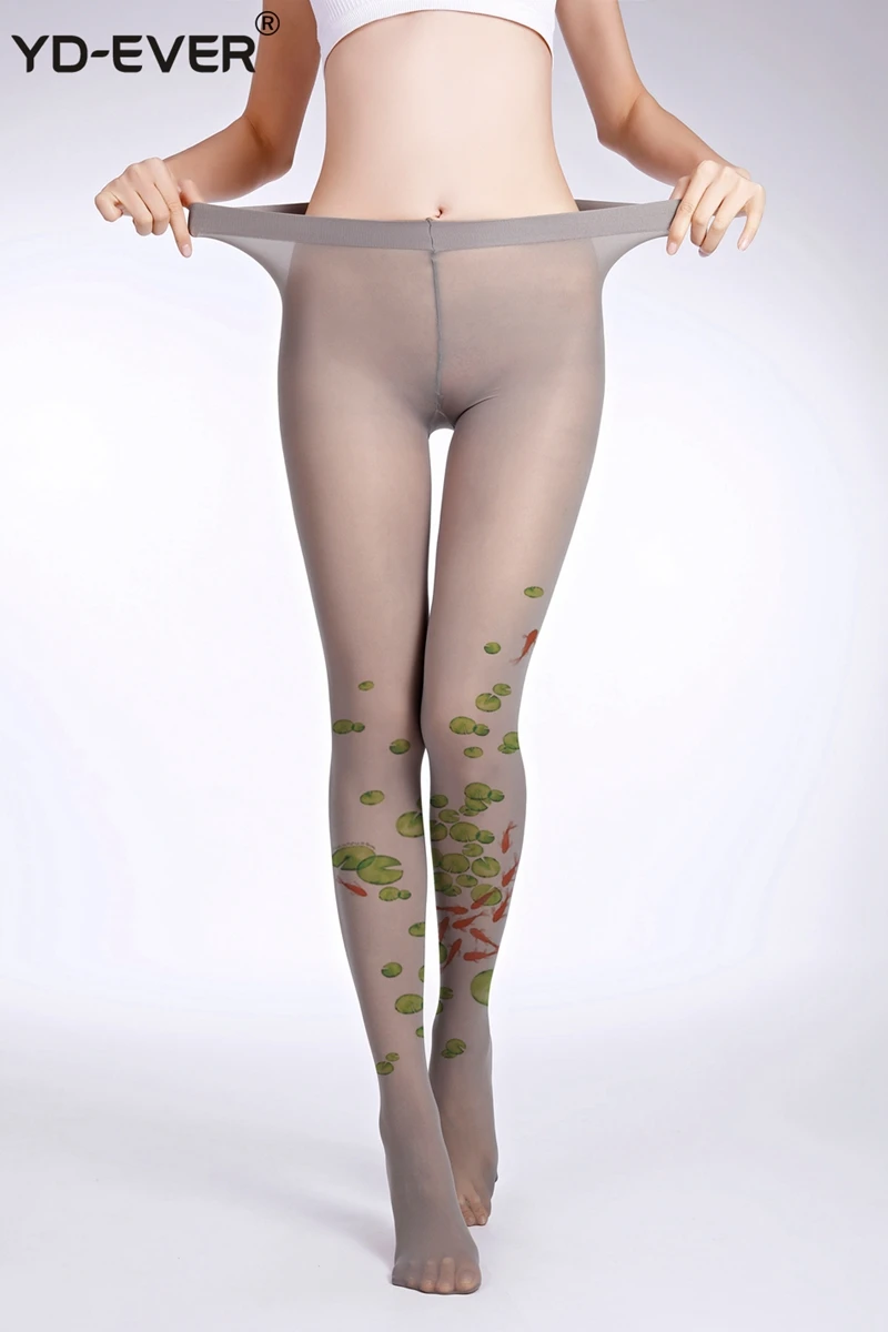 YD-EVER милые женские колготки с принтом хлопковые жаккардовые брендовые модные
