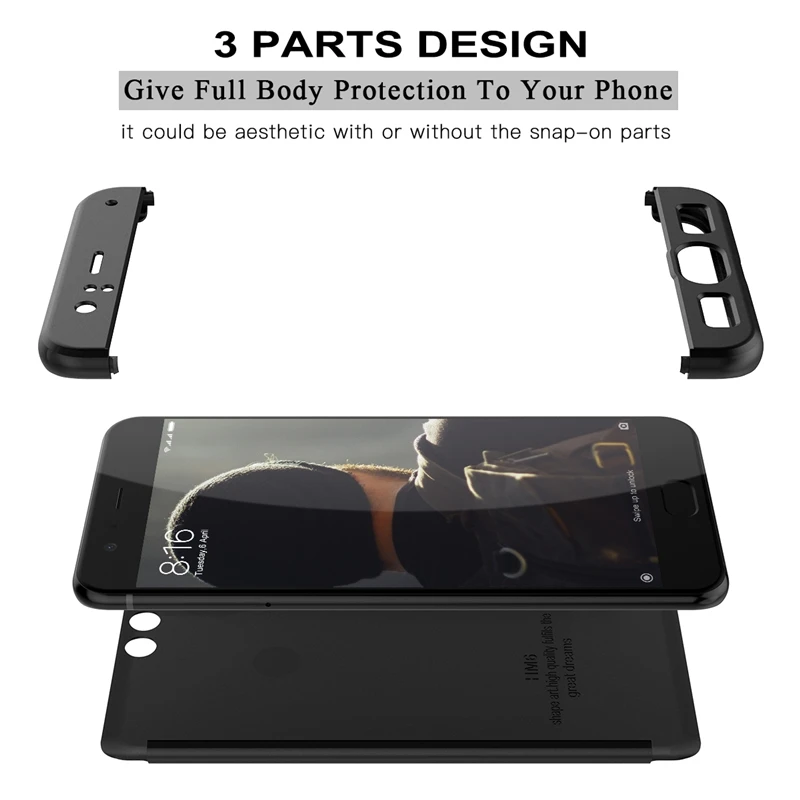 GrandEver 3 in 1 PC Hard Case For Xiaomi 6 Cover Full Protective Ultra thin Matte Plain Solid Color Coque | Мобильные телефоны и