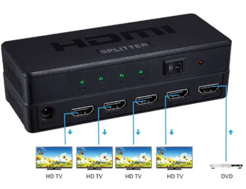 Full HD HDMI Splitter 1x4 4 Порты и разъёмы концентратор ретранслятор Усилители домашние V1.4
