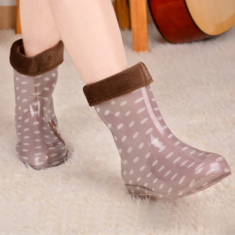 Бесплатная доставка дешевые резиновые сапоги для женщин с мехом теплые зимние