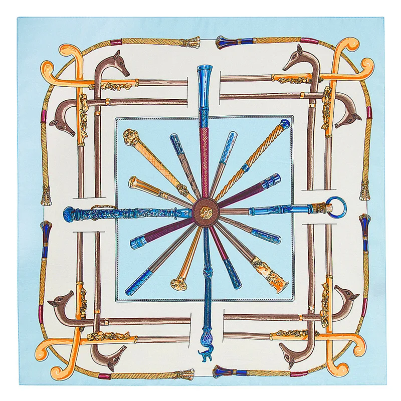 Шелковый женский шарф осень 2018 модный платок роскошный дизайн Европейский с