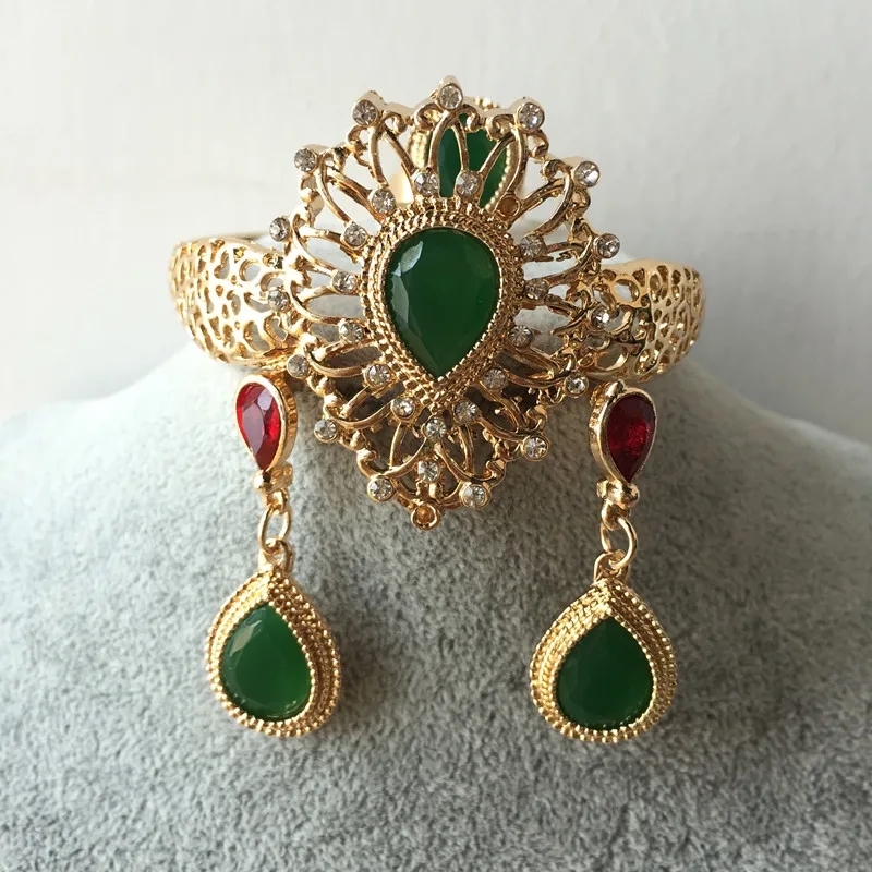 2018 Новый 4 шт./компл. год продаж Марокко Ювелирные наборы Мода Rhinestone 24 К золотой