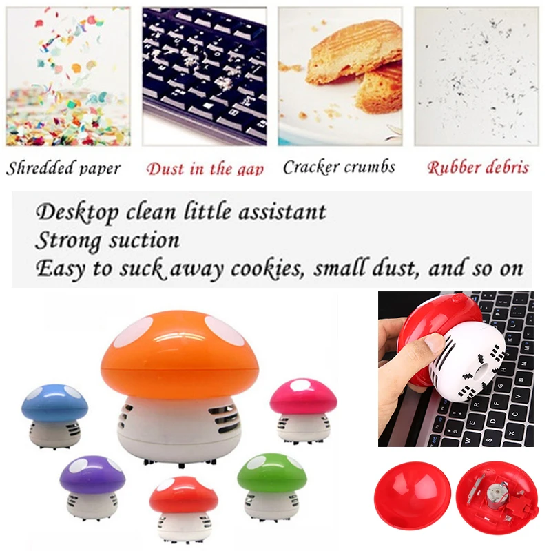 Mini Mushroom Shape Corner Desk Table Vacuum Dust Cleaner Computer Dirt Plastic Portable Keyboard Cleaning Tools | Дом и сад