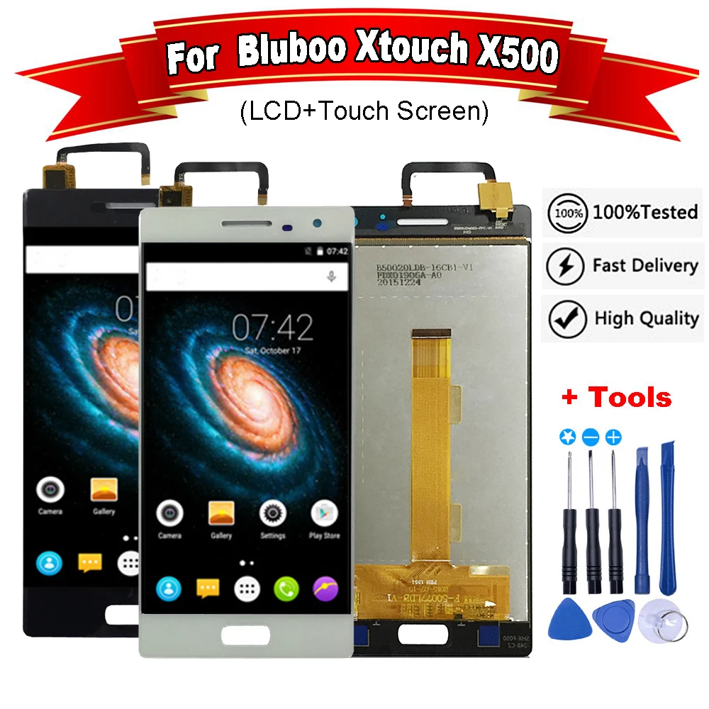 ЖК дисплей 5 0 дюйма для Bluboo Xtouch X500 с наклейкой 3M протестированный сенсорный