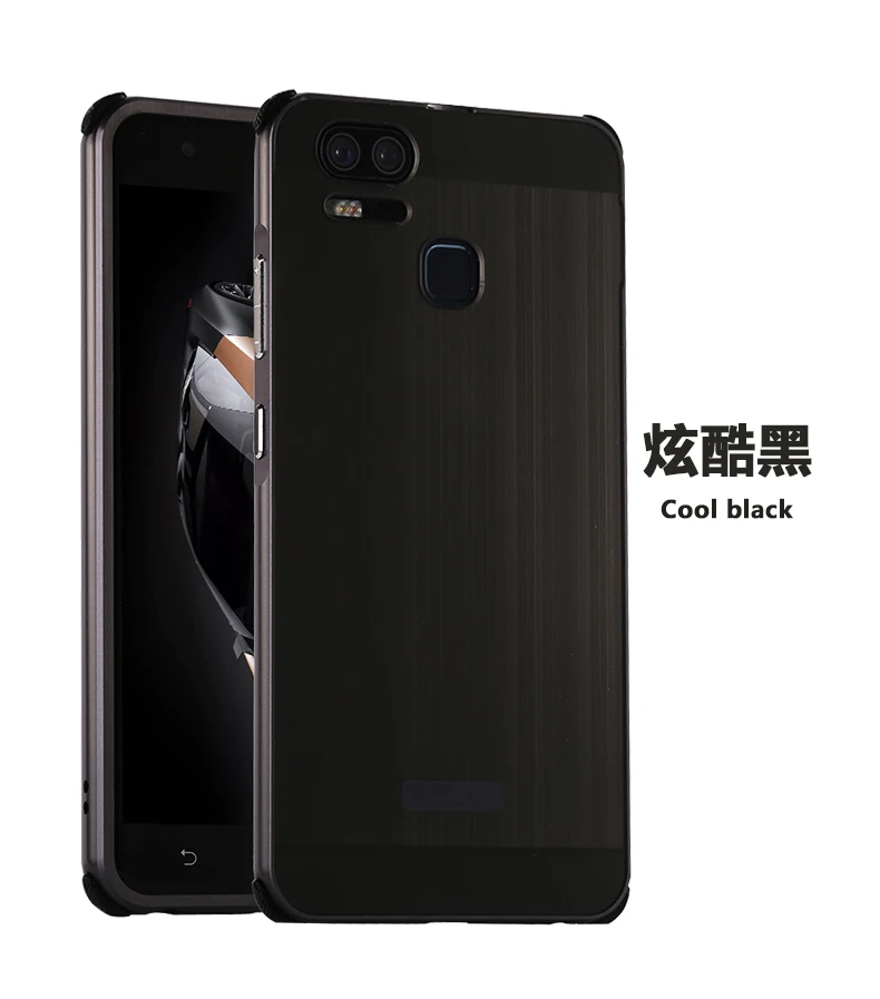 Black Для Asus Zenfone 3 Zoom ZE553KL 3 Laser ZC551KL чехол Алюминиевый металлический бампер 3 Deluxe ZS570KL Покрытие матовый PC жесткий чехол - Цвет: Black