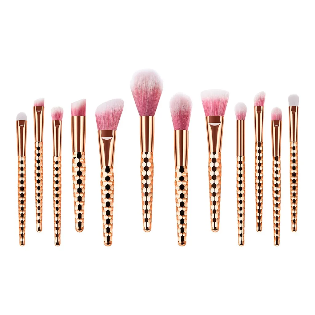 A MAG 12 шт кисти для макияжа с Сотами розовое золото макияж для глаз набор кисты для мамы L511 - Handle Color: A