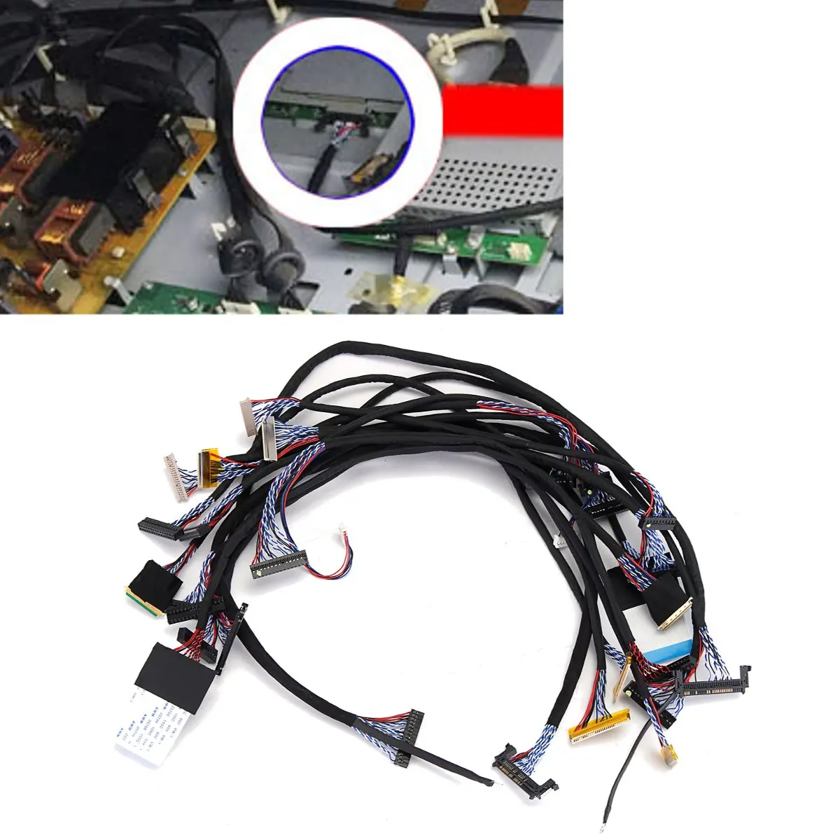 

14Pcs Universal FPC/LVDS Display Cable Support For 10-65 Inch Screen LCD Controller Board
