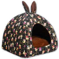 cat warm cave lovely rabbit ears shape puppy winter bed house kennel fleece soft nest for small medium dog house for cat