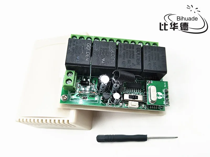 1PCS Universal Wireless Remote Control Switch DC 12V 4CH relay Receiver Module For 1527 learning code 433 Mhz Transmitter |