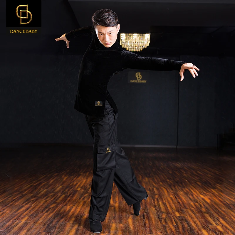 

mens dance shirts velvet long sleeves black