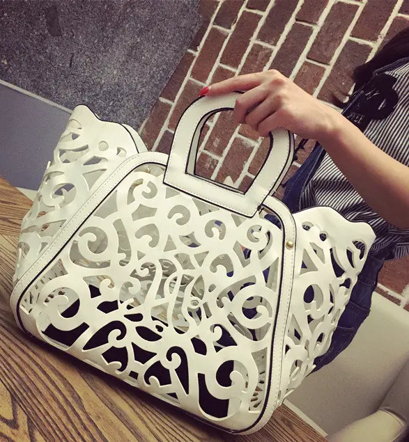 white Роскошная белая женская пляжная сумка, модная открытая сумка, роскошные сумки, женские сумки, дизайнерские модные женские ручные сумки через плечо - Цвет: white