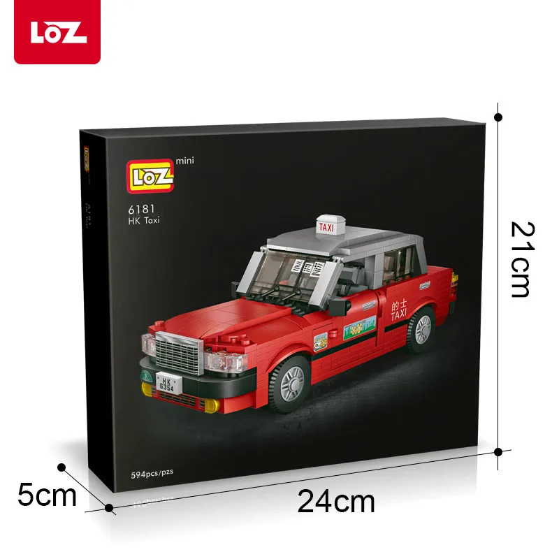 

LOZ small particles spelled out mini building blocks Hong Kong taxi taxi model mini modeling creative gift for kids