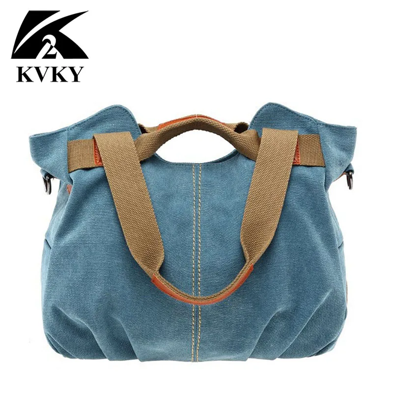 KVKY Лидер продаж повседневная сумка тоут женская сумки через плечо холщовая