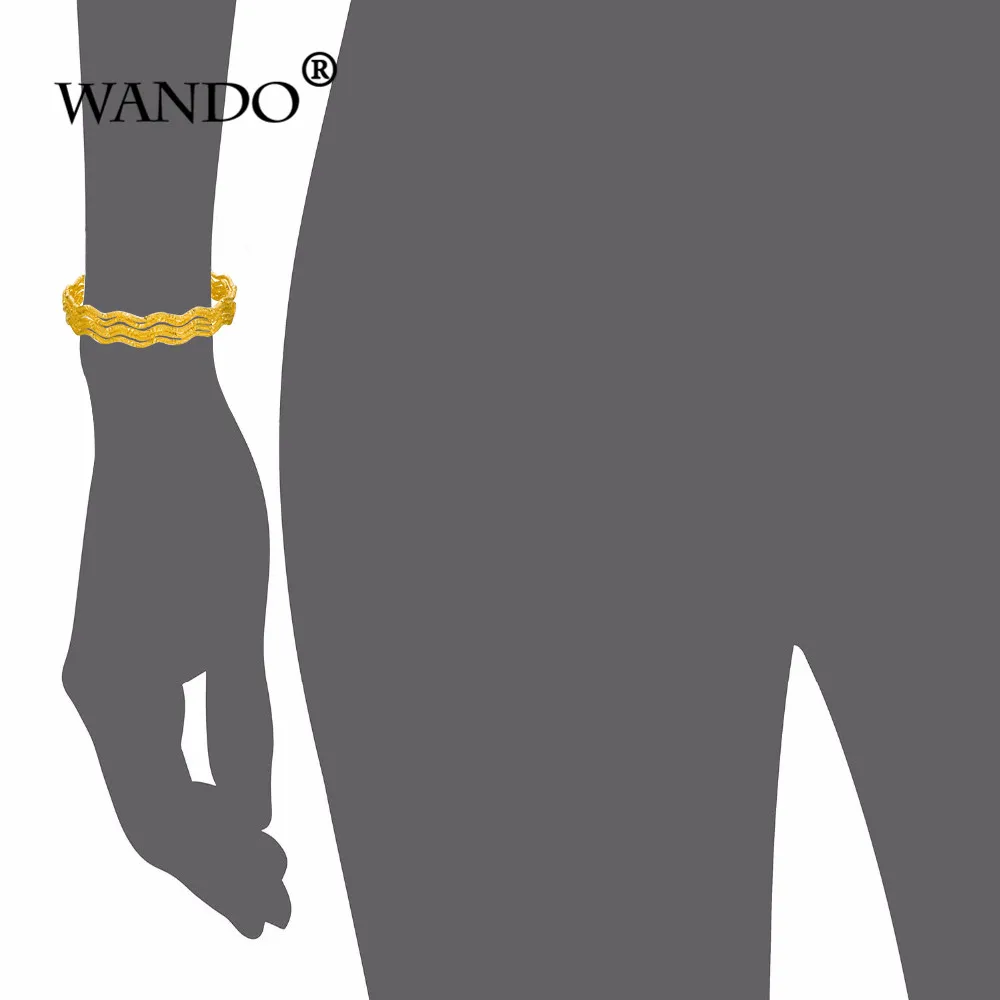WANDO 5 шт. оптовая продажа золотые браслеты Дубая для женщин Men18k золотой цвет