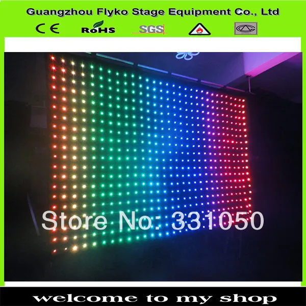 p10 2x3m 600pcs lamps fireproof PC control led video curtain | Освещение