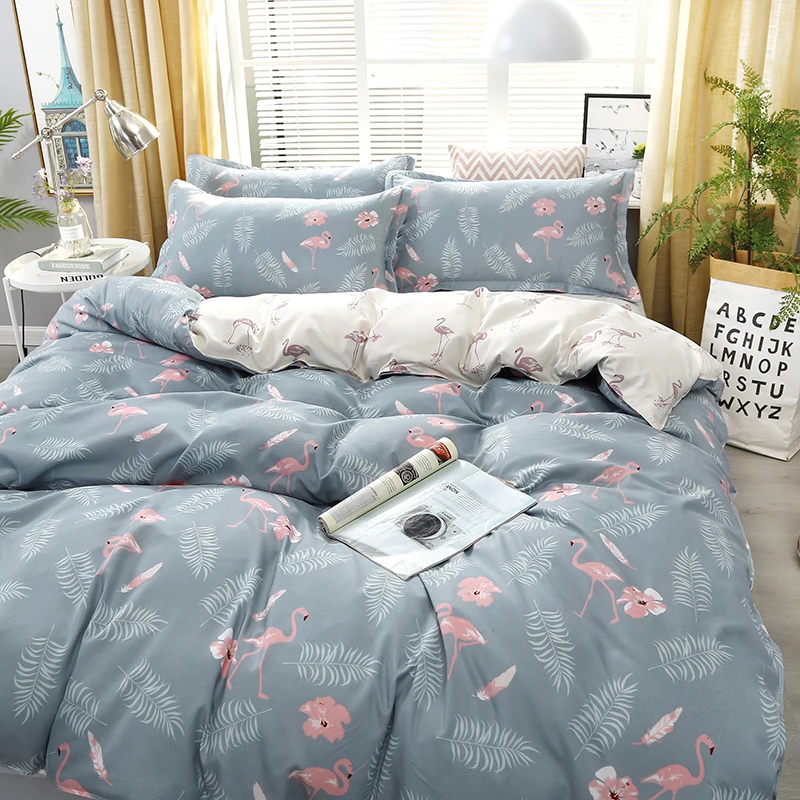 4 шт./компл. уютный Спальня необходимости лист птицы печати Постельное белье