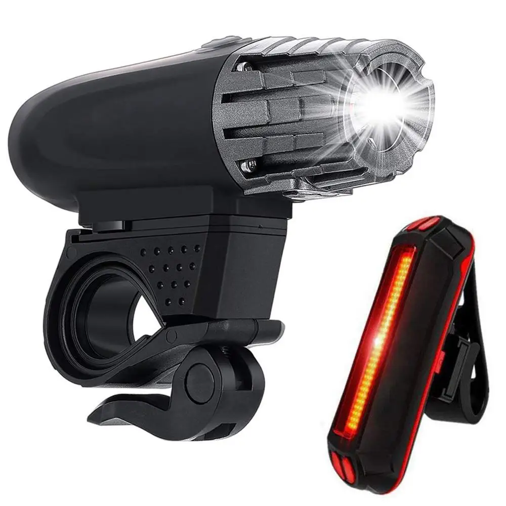 Для езды на велосипеде улице свет Водонепроницаемый USB зарядка до и после Фонарик