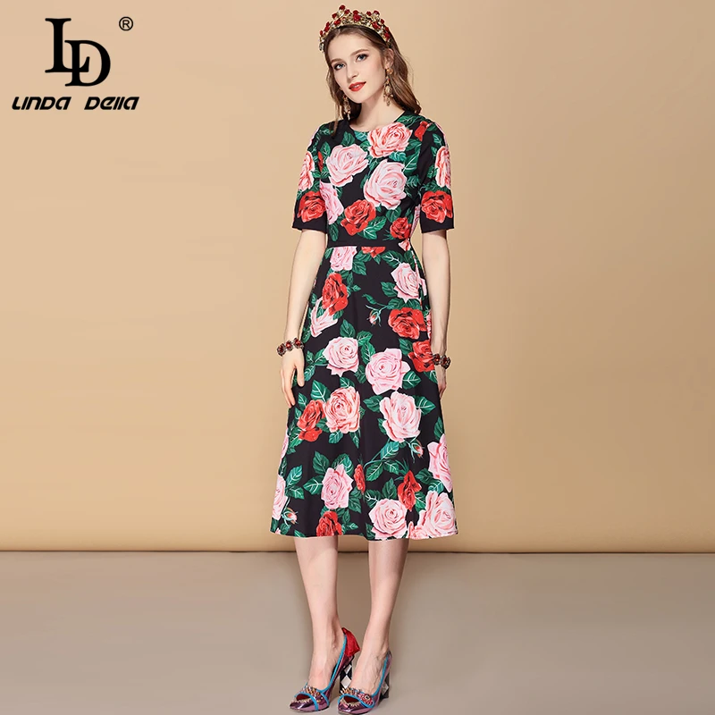 LD LINDA DELLA Новый 2019 мода взлетно посадочной полосы летнее платье Для женщин