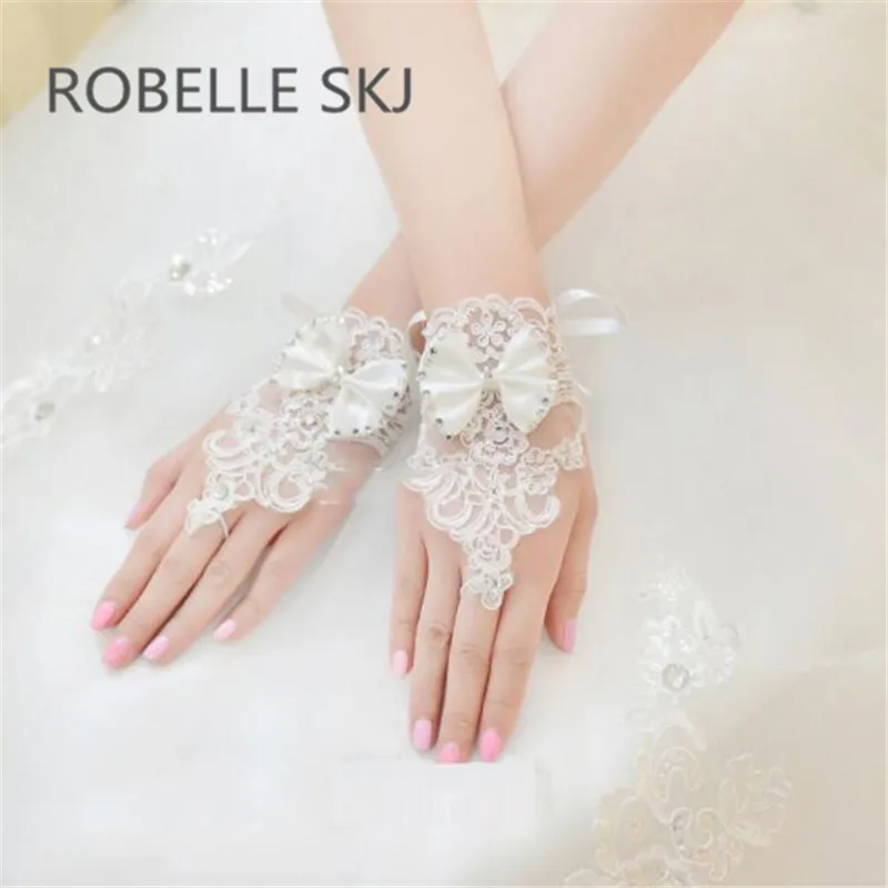 Новые кружевные перчатки белого цвета и слоновой кости бесплатная доставка