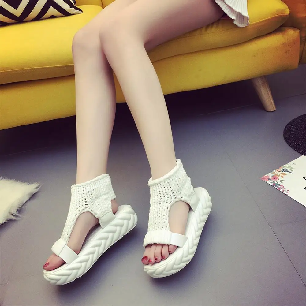 Босоножки женские на платформе дизайнерские сандалии толстом каблуке