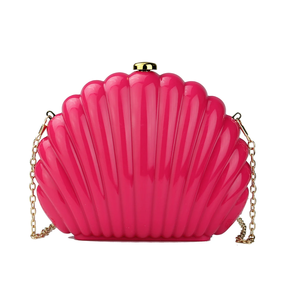 Новинка 2020 Женская темпераментная акриловая сумка клатч в форме ракушки для
