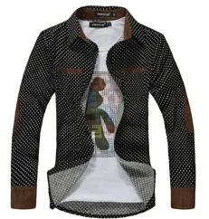 Cotton Single Breasted Polka Dot Mens Shirts | Мужская одежда